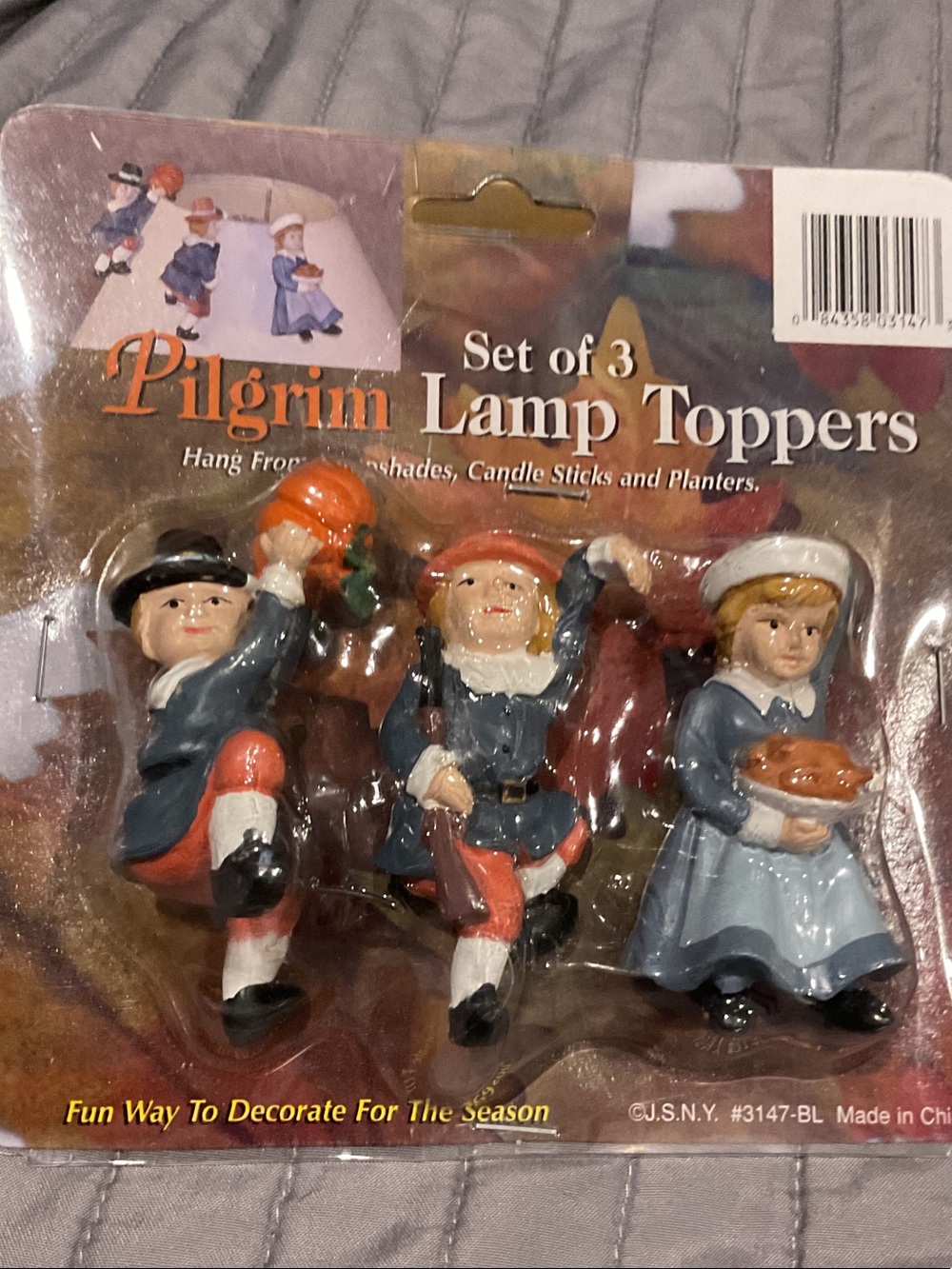 Pilgrim Lamp Toppers Set of 3 in Blue, Red, Cream and Black